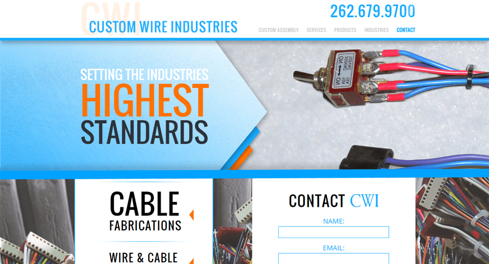 Custom Wire Industries Website