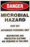 Microbial hazard warning label