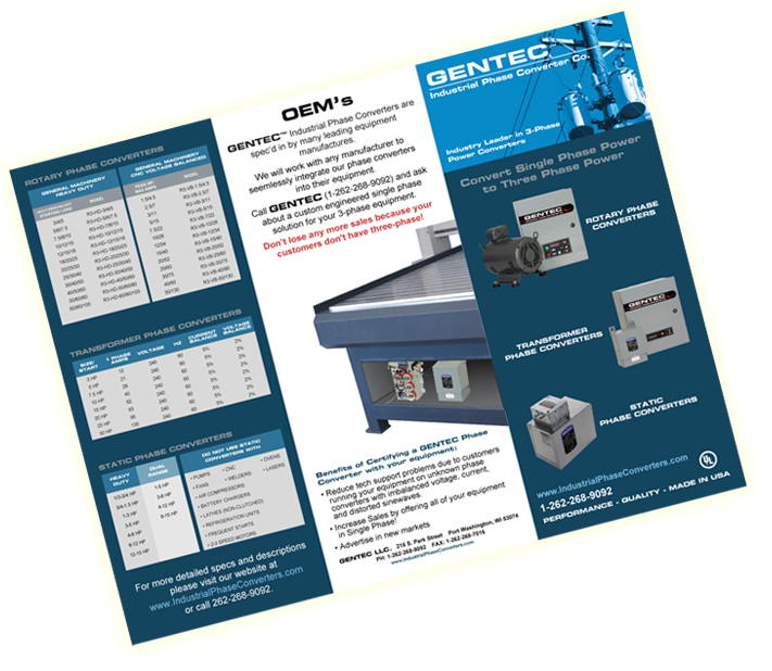 brochure for Industrial Phase Converters GENTEC