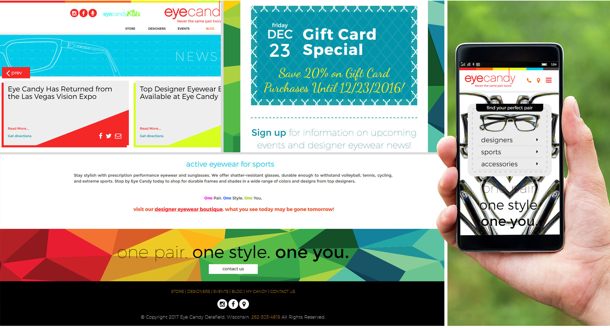 Eye Candy Delafield website design by iNET