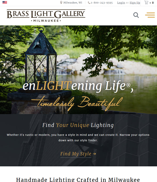 Website design Brass Light Gallery
