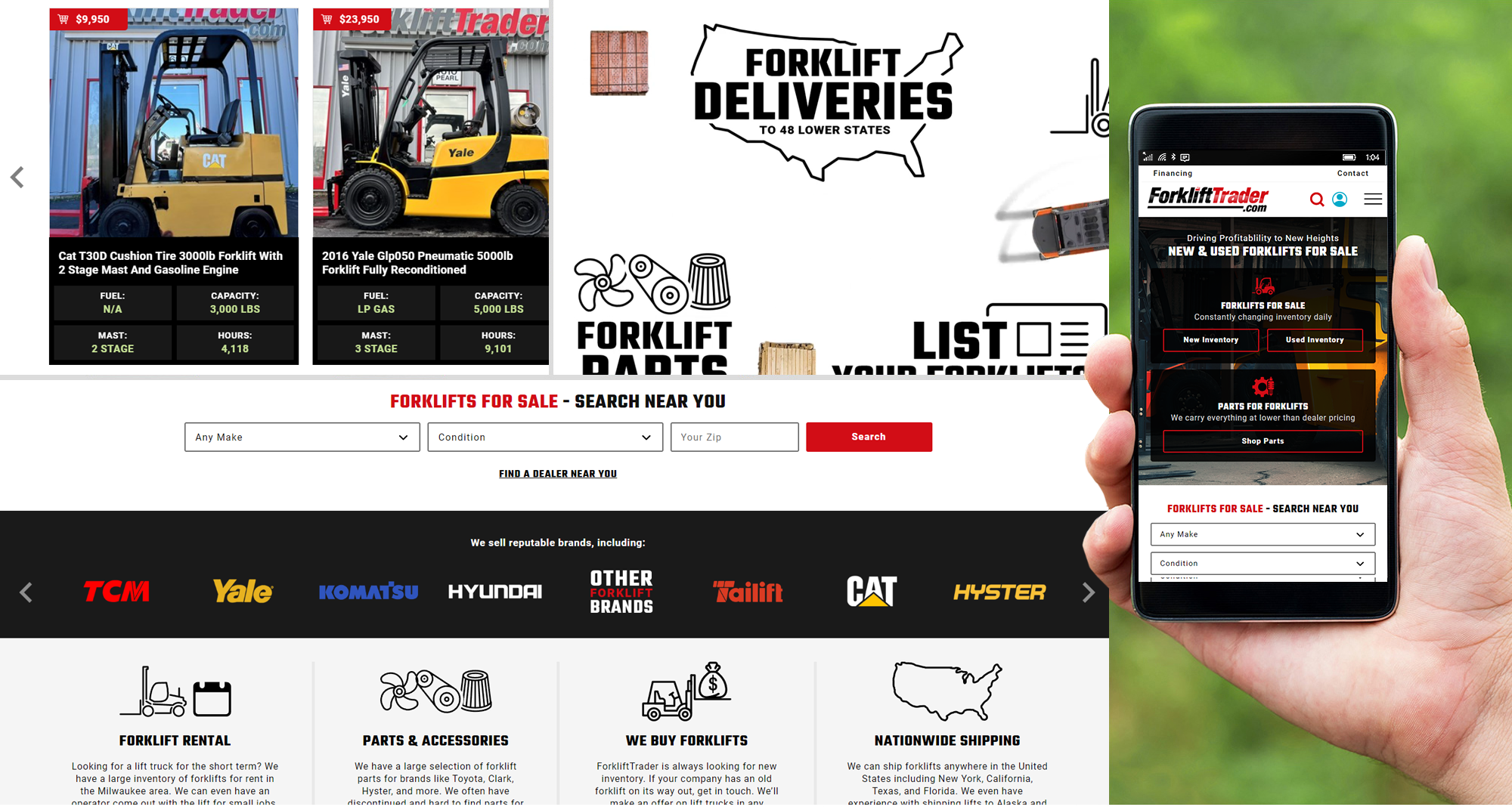 Milwaukee web design and development for Forklift Trader