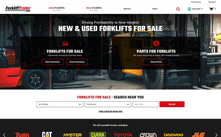 Milwaukee web design for Forklift Trader